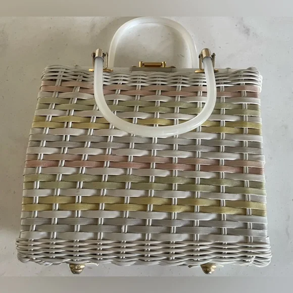 Stylecraft Miami Vintage 1950’s Woven Handbag - Picture 9 of 11